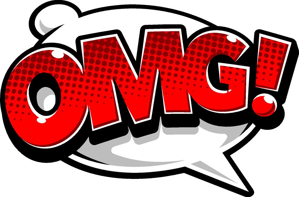 OMG Comic book speech bubble Sign PVC photo prop