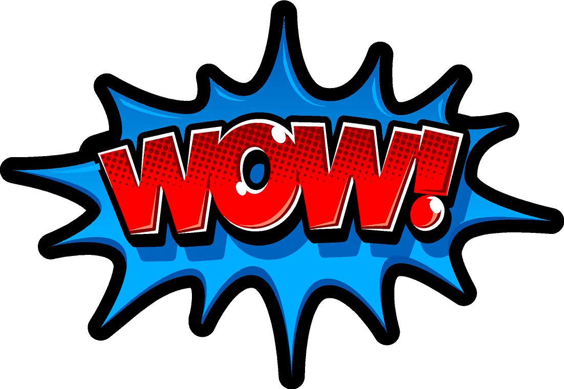 WOW Comic book speech bubble Sign PVC photo prop