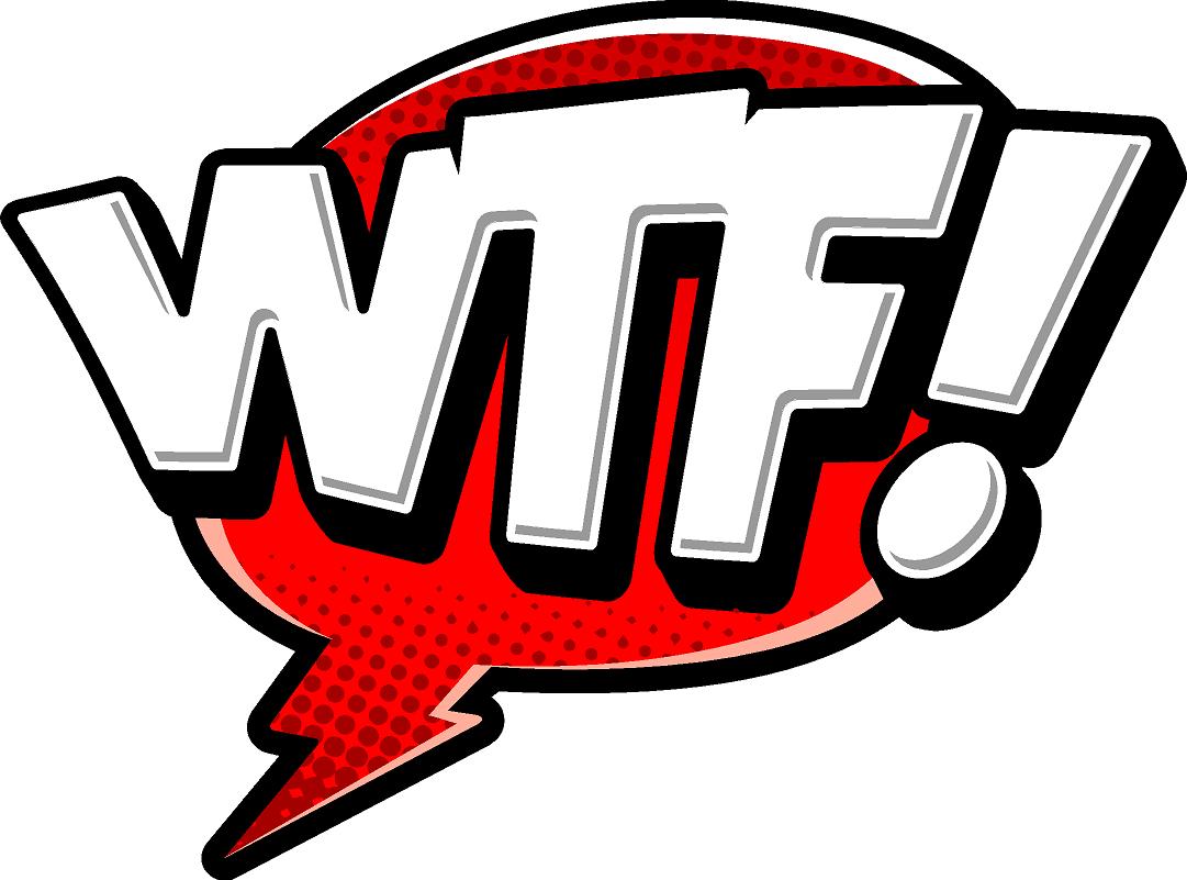 WTF Comic book speech bubble Sign PVC photo prop