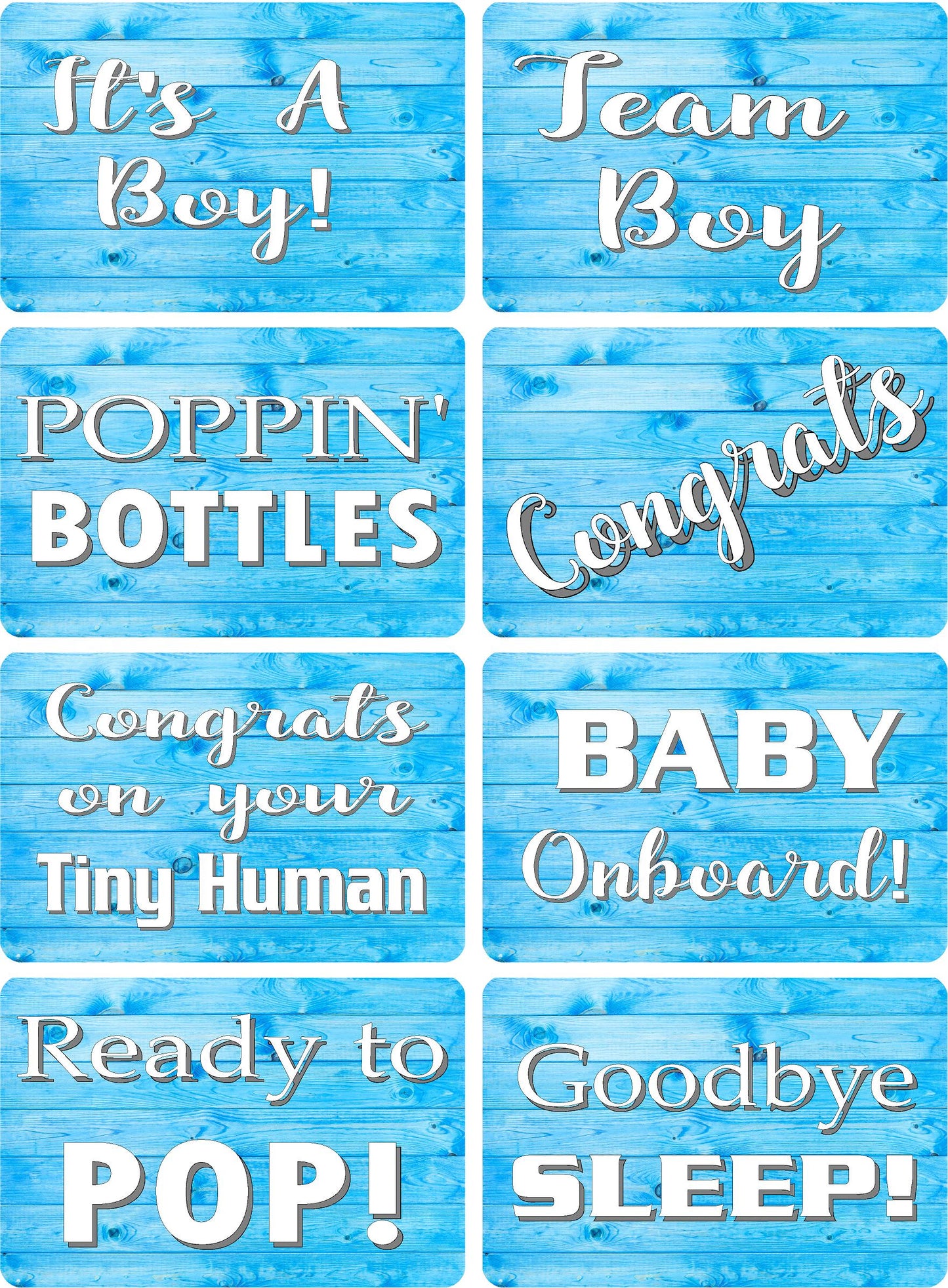 Boy Baby Shower PVC photo prop BUNDLE