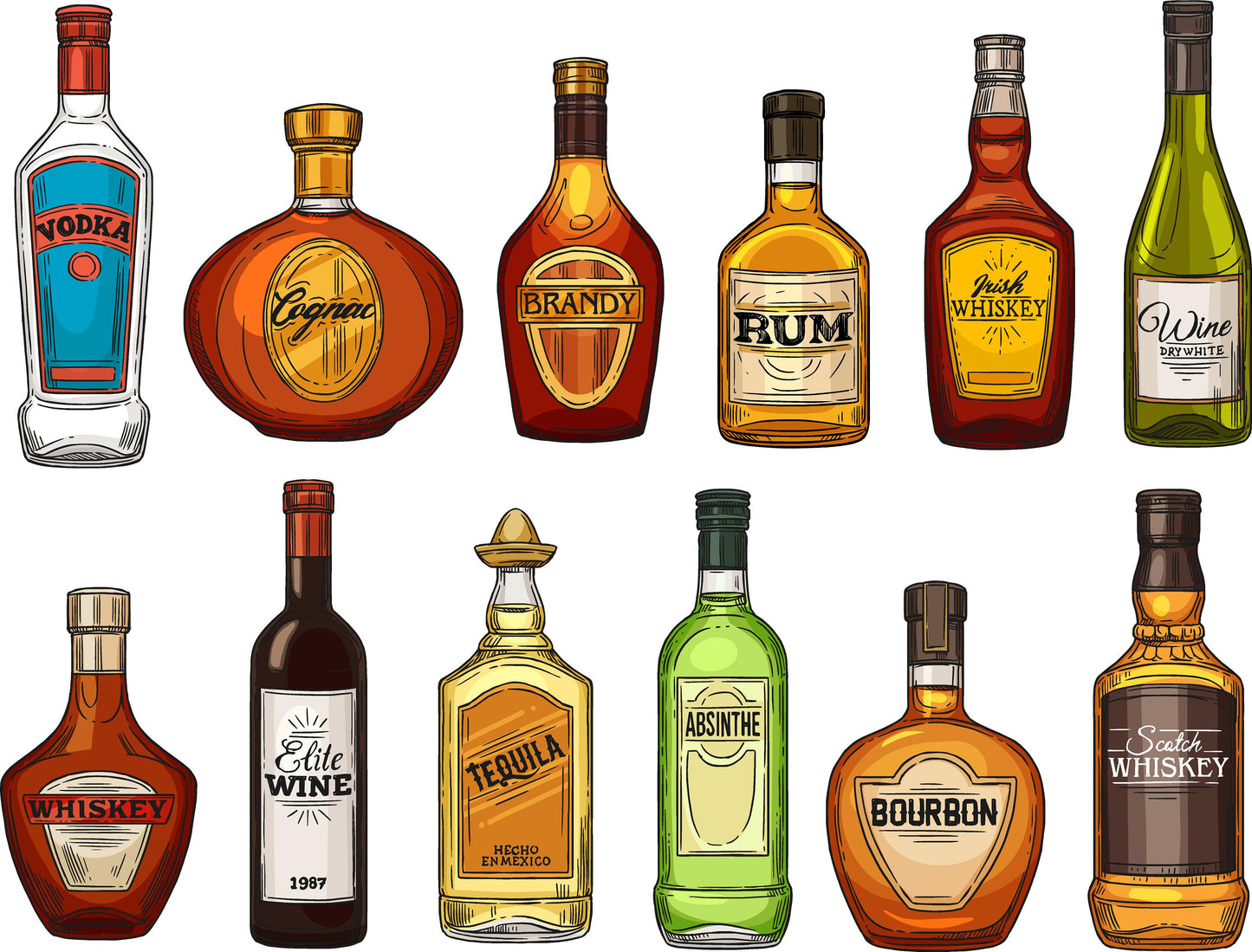 Liquor Bottles Bar Drinks PVC photo prop BUNDLE