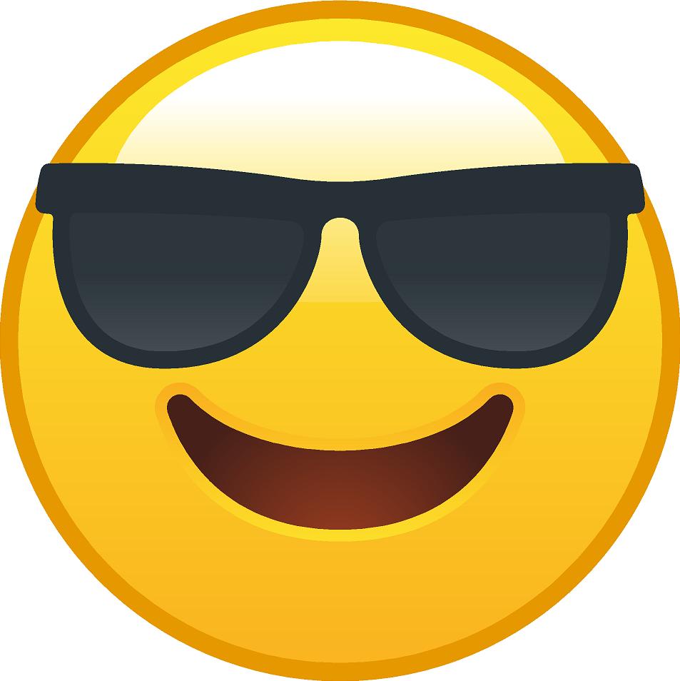 Smiling with cool shades emoji Circle  sign  Sign PVC photo prop