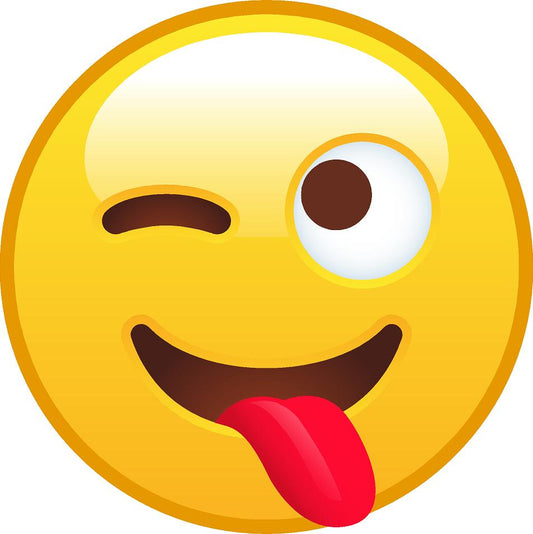WInking tongue out goofy emoji Circle  sign  Sign PVC photo prop