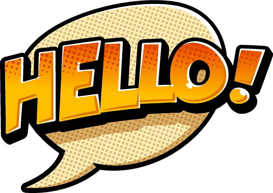 Hello Comic book speech bubble  Sign PVC photo prop